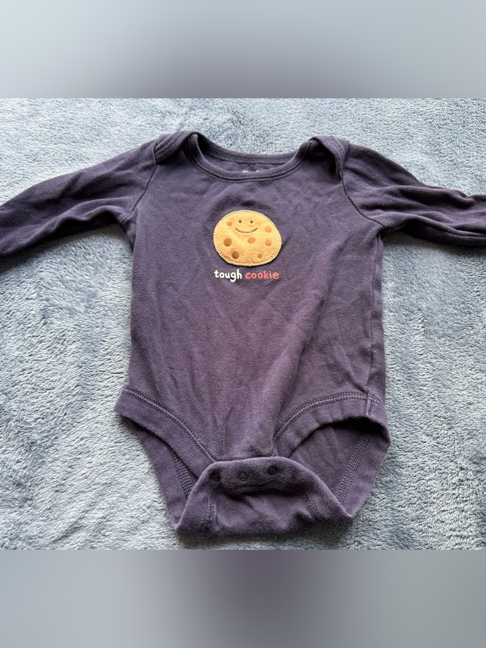 Gap Baby Boy One Tough Cookie long sleeve onesie Cotton